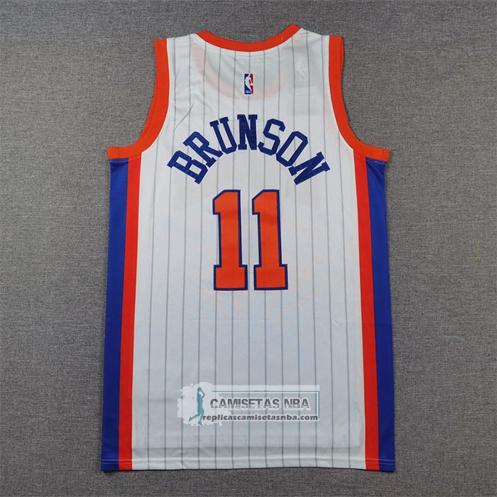 Camiseta New York Knicks Jalen Brunson NO 11 Ciudad 2024-25 Blanco